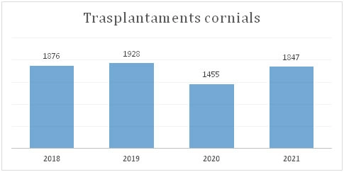gràfic trasplantaments cornials